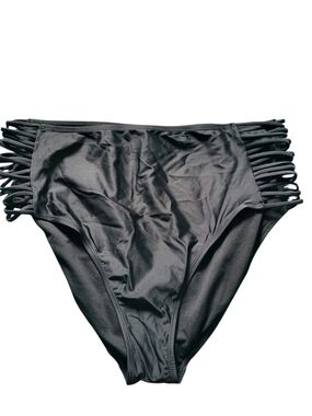 Decree Plus High Cut Swim Bottoms Black sz 2X